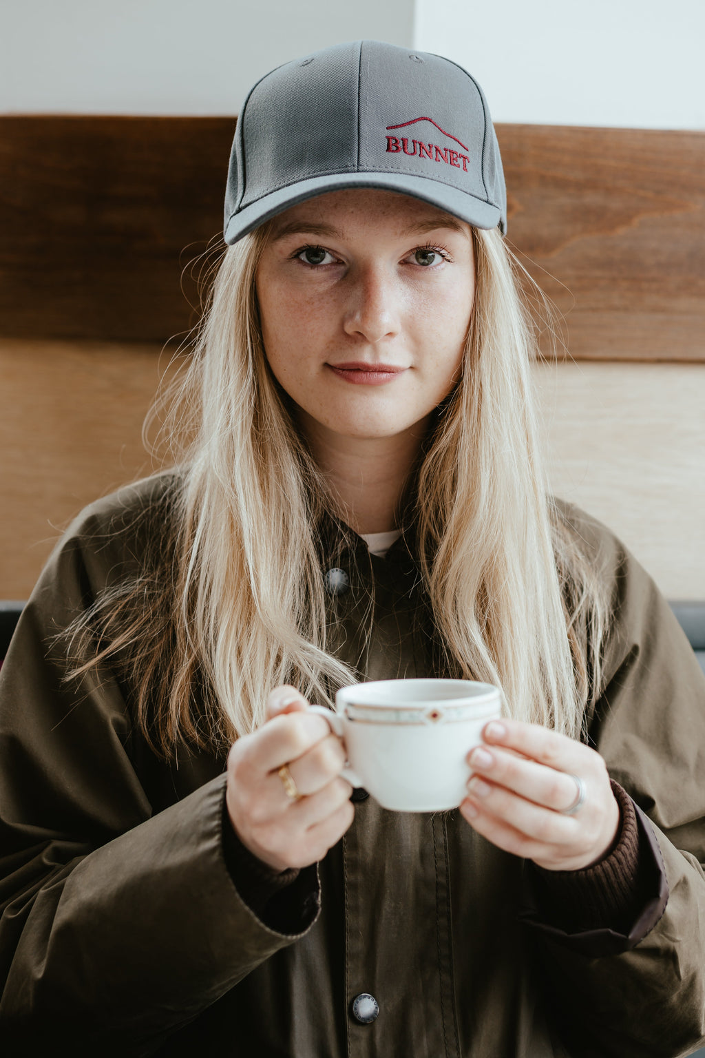 Grey and Oxblood Baseball Cap