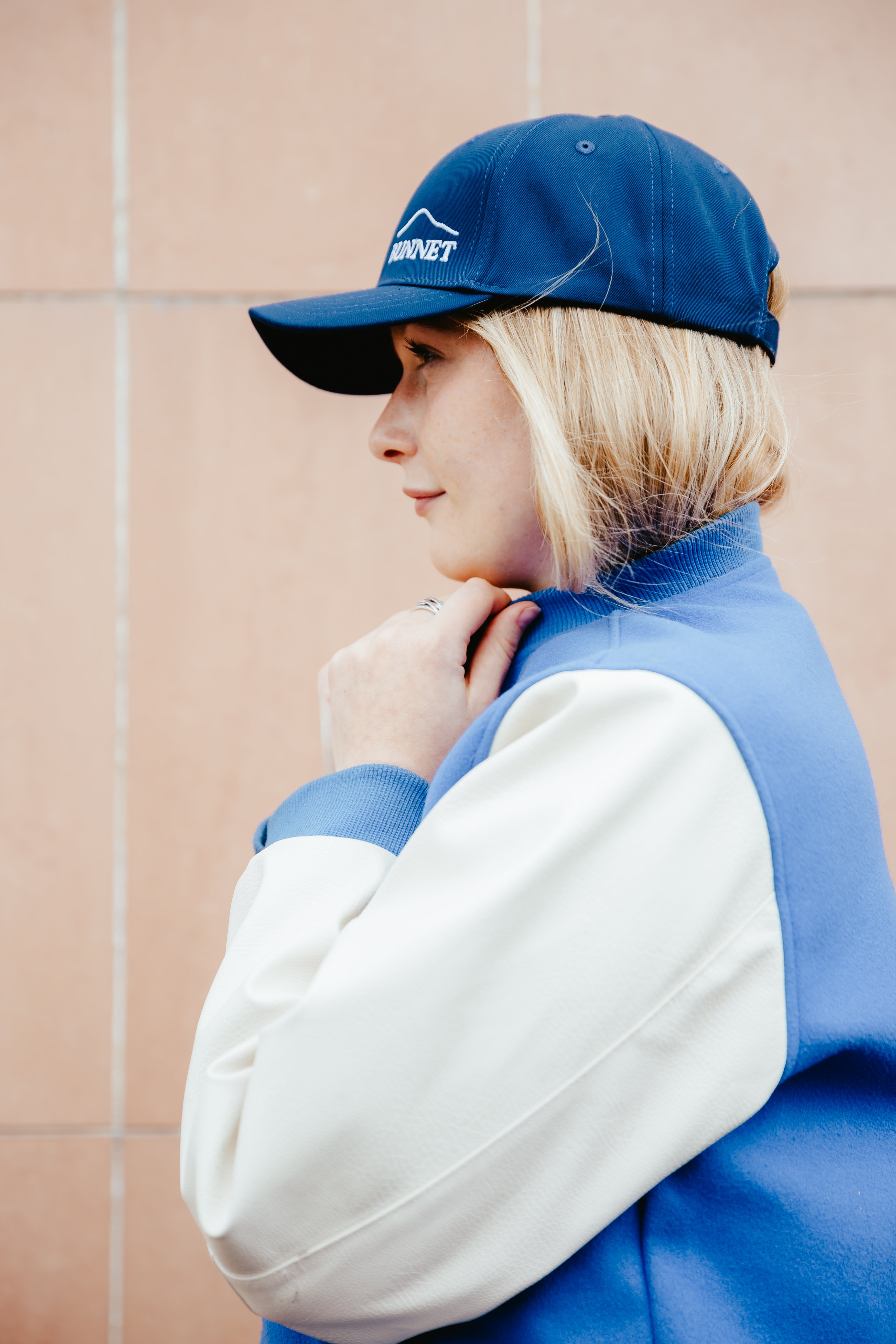 Navy and White Baseball Cap